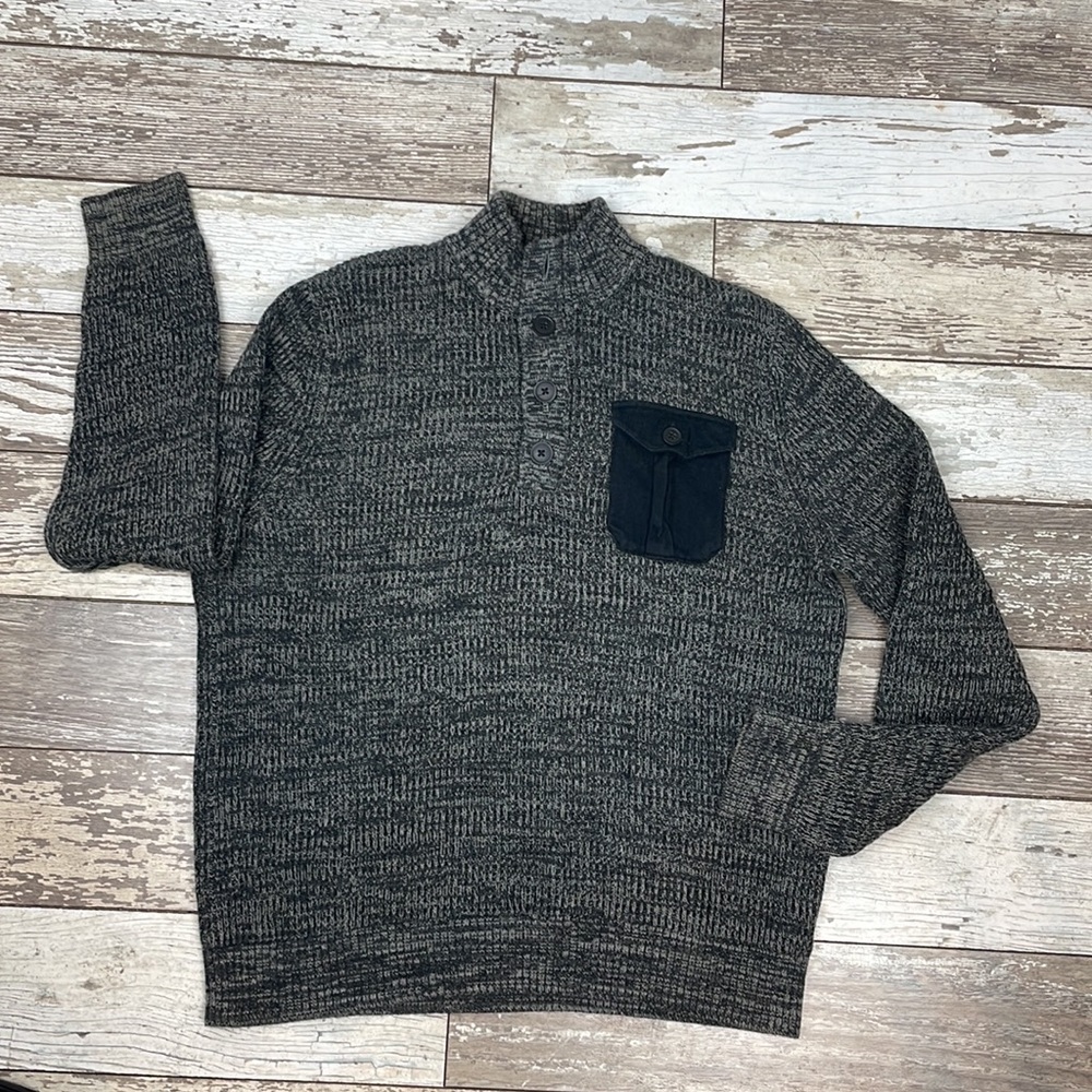 Express Chunky Gray Cotton Sweater